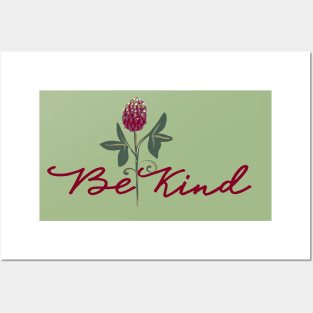 Be Kind Red Clover Posters and Art